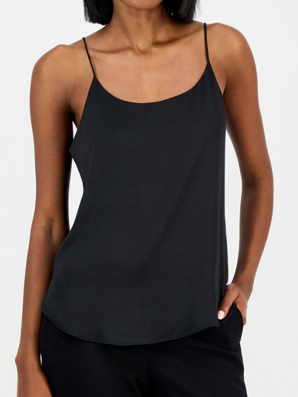 Bar III Black Scoop-Neck Spaghetti-Strap Camisole